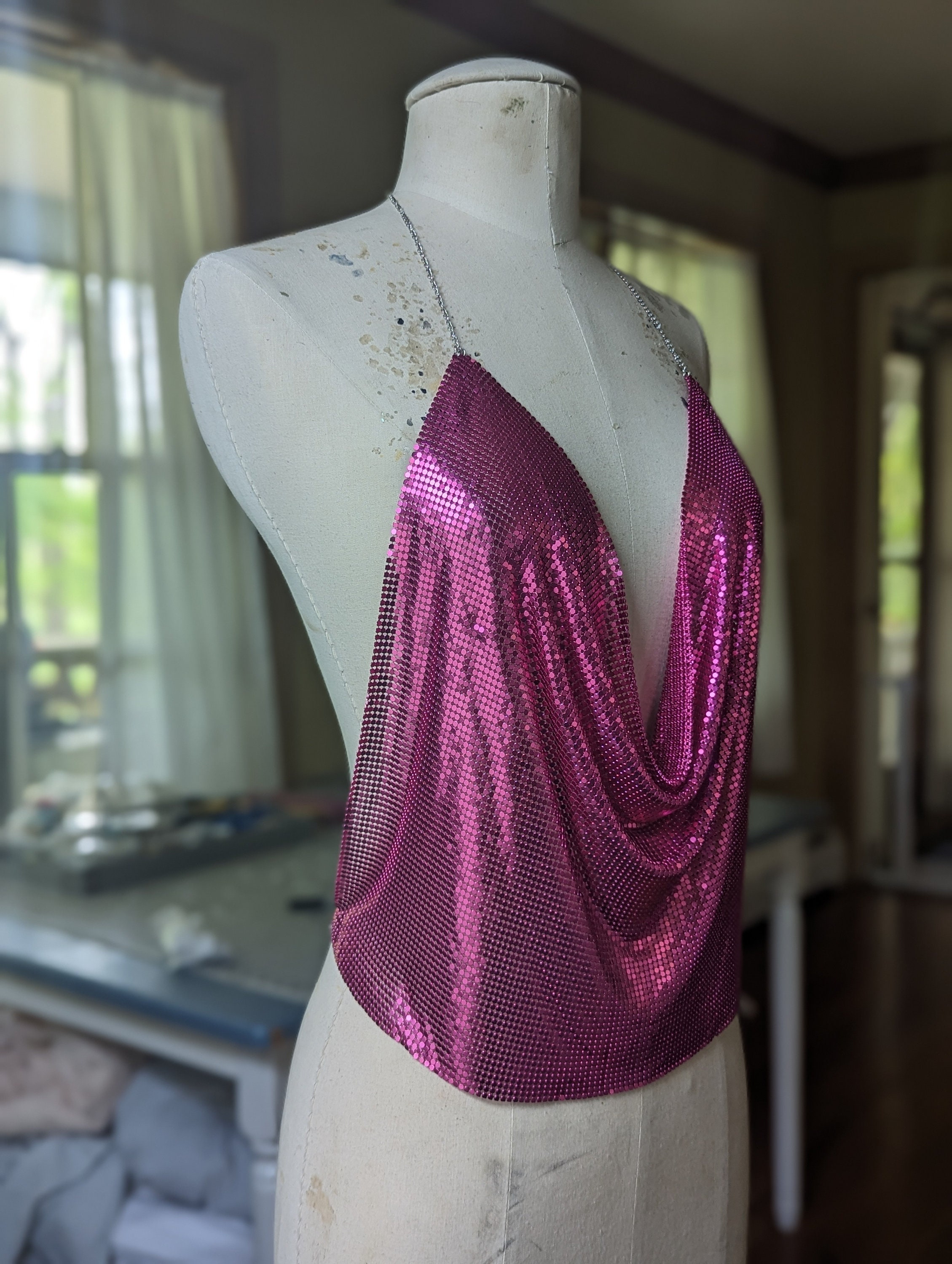 ♥ MOON FAIRY ♥MF CLASSIC LOGO HALTER TOP 🍒halter floral kini top - fits xs-s - pdded - color rate 10