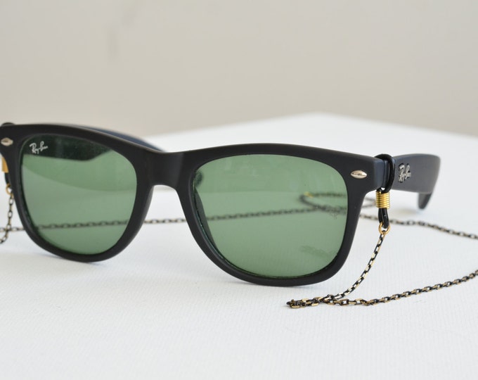 Eyewear Retainer Black & Gold Chain Sunglasses, Reading Glasses Chain