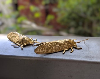 Brass Cicada earrings