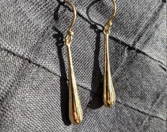 Teardrop Brass Earrings, Bohemian Style