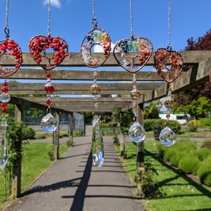 Kristall Sonnenfänger, Kristall Herz Chakra, Baum des Lebens, Regenbogen Prisma Kugel Lichtfänger, Garten Ornamente, Boho Home Decor