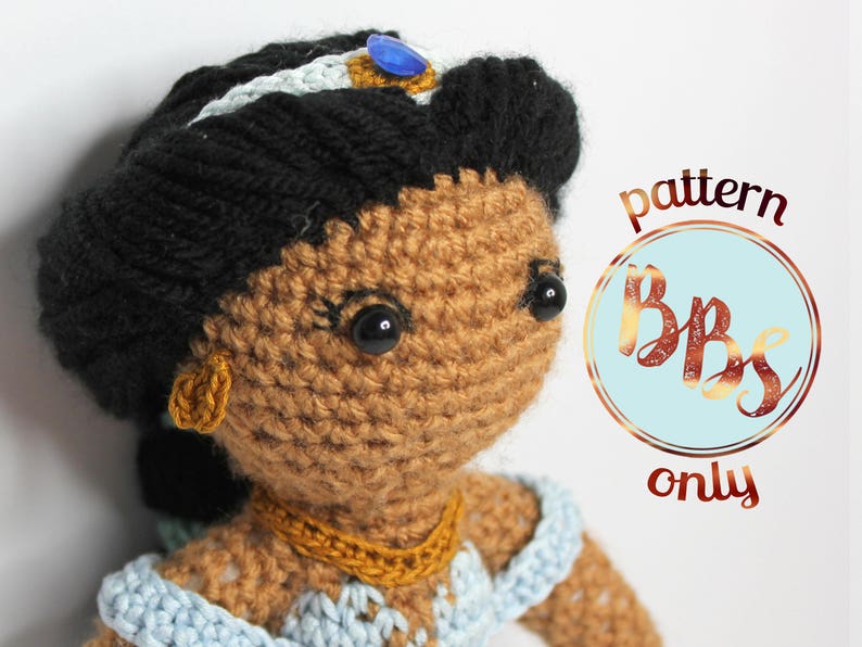 PATTERN Jasmine Crochet Amigurumi Aladdin Doll PDF Instant Etsy