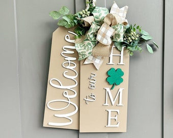 Front Door Decor | Front Door Wreath | Welcome| Holiday Sign  | Interchangeable Sign | Front Door Sign | Door Hanger | Housewarming Gift