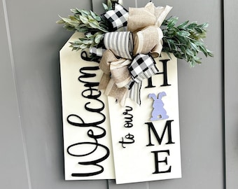 Front Door Decor | Front Door Wreath | Welcome| Holiday Sign  | Interchangeable Sign | Front Door Sign | Door Hanger | Housewarming Gift