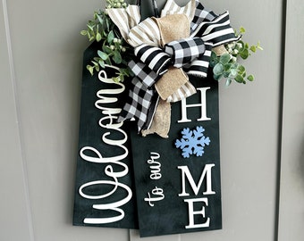 Front Door Decor | Front Door Wreath | Welcome| Holiday Sign  | Interchangeable Sign | Front Door Sign | Door Hanger | Housewarming Gift