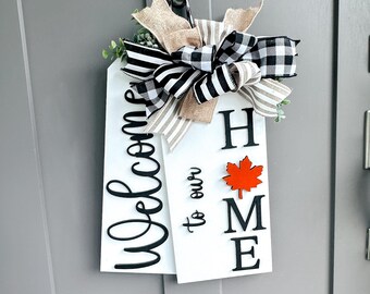 Front Door Decor | Front Door Wreath | Welcome| Holiday Sign  | Interchangeable Sign | Front Door Sign | Door Hanger | Housewarming Gift