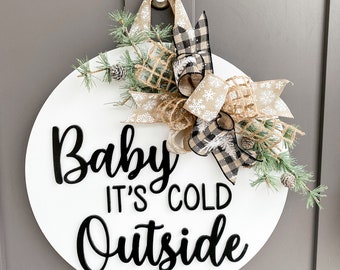 3D | Let It Snow | Front Door Decor | Christmas Wreath | Christmas ...