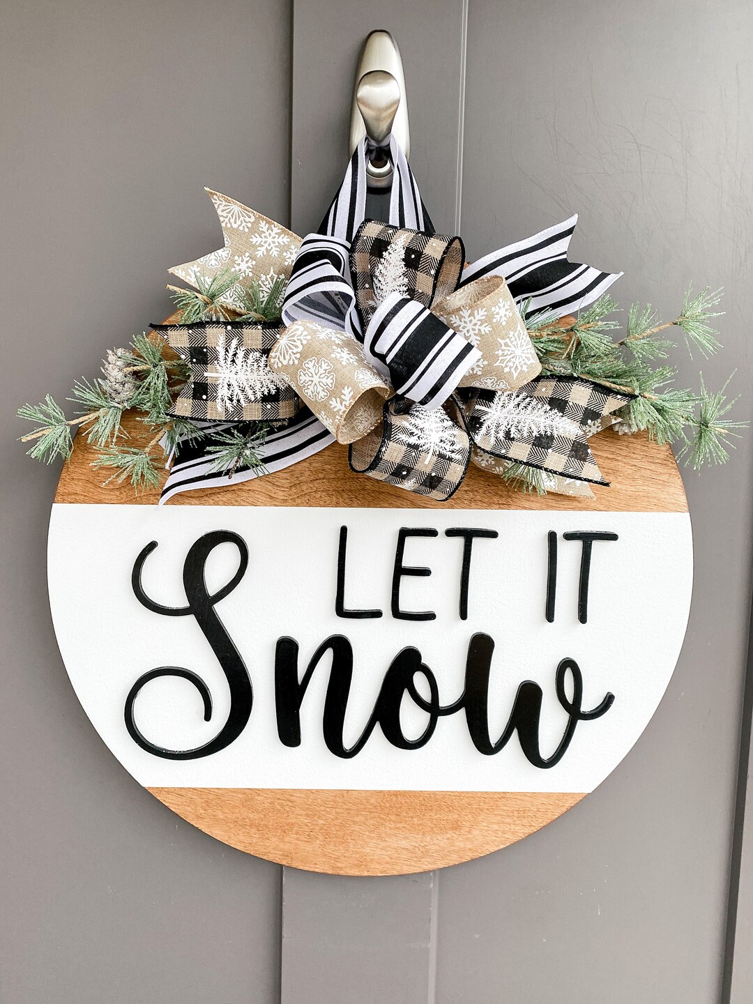 3D | Let It Snow | Front Door Decor | Christmas Wreath | Christmas ...