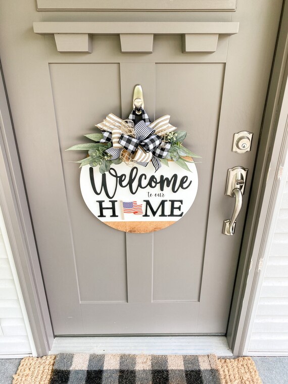 Front Door Decor Front Door Wreath to Our Home Etsy
