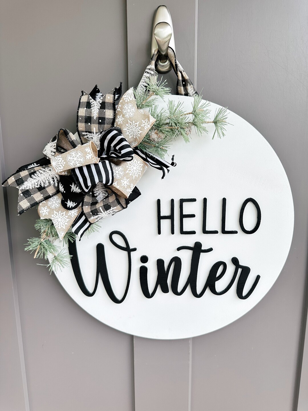 3D | Hello Winter | Front Door Decor | Christmas Wreath | Christmas ...