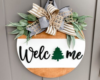 Front Door Decor | Front Door Wreath | Welcome| Holiday Sign  | Interchangeable Sign | Front Door Sign | Door Hanger | Housewarming Gift