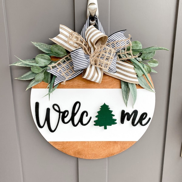 Front Door Decor | Front Door Wreath | Welcome| Holiday Sign  | Interchangeable Sign | Front Door Sign | Door Hanger | Housewarming Gift