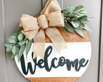 Front Door Decor | Welcome | Wreath | Year Round Wreath | Door Hanger | Front Door Wreath | Housewarming Gift | Home Decor | Realtor Gift