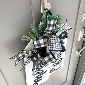 Christmas Front Door Decor Tag Door Hanger Christmas Wreath Christmas ...