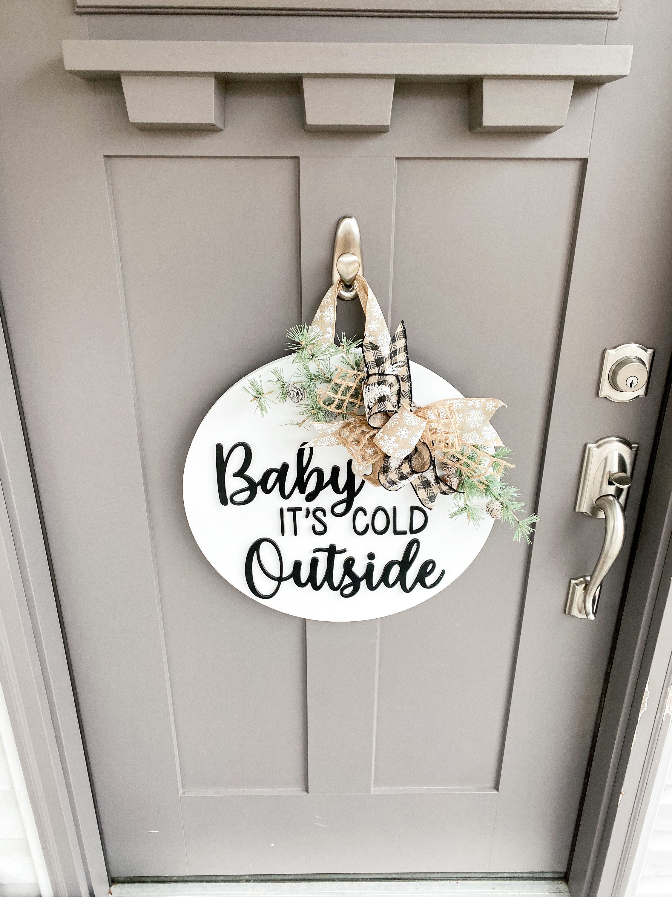 3D Baby Its Cold Outside Front Door Decor Christmas | Etsy