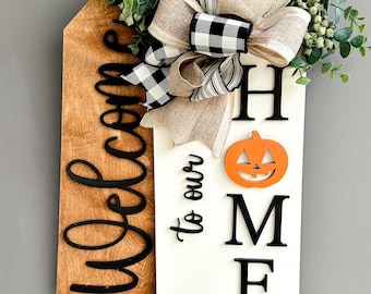 Front Door Decor | Front Door Wreath | Welcome| Holiday Sign  | Interchangeable Sign | Front Door Sign | Door Hanger | Housewarming Gift
