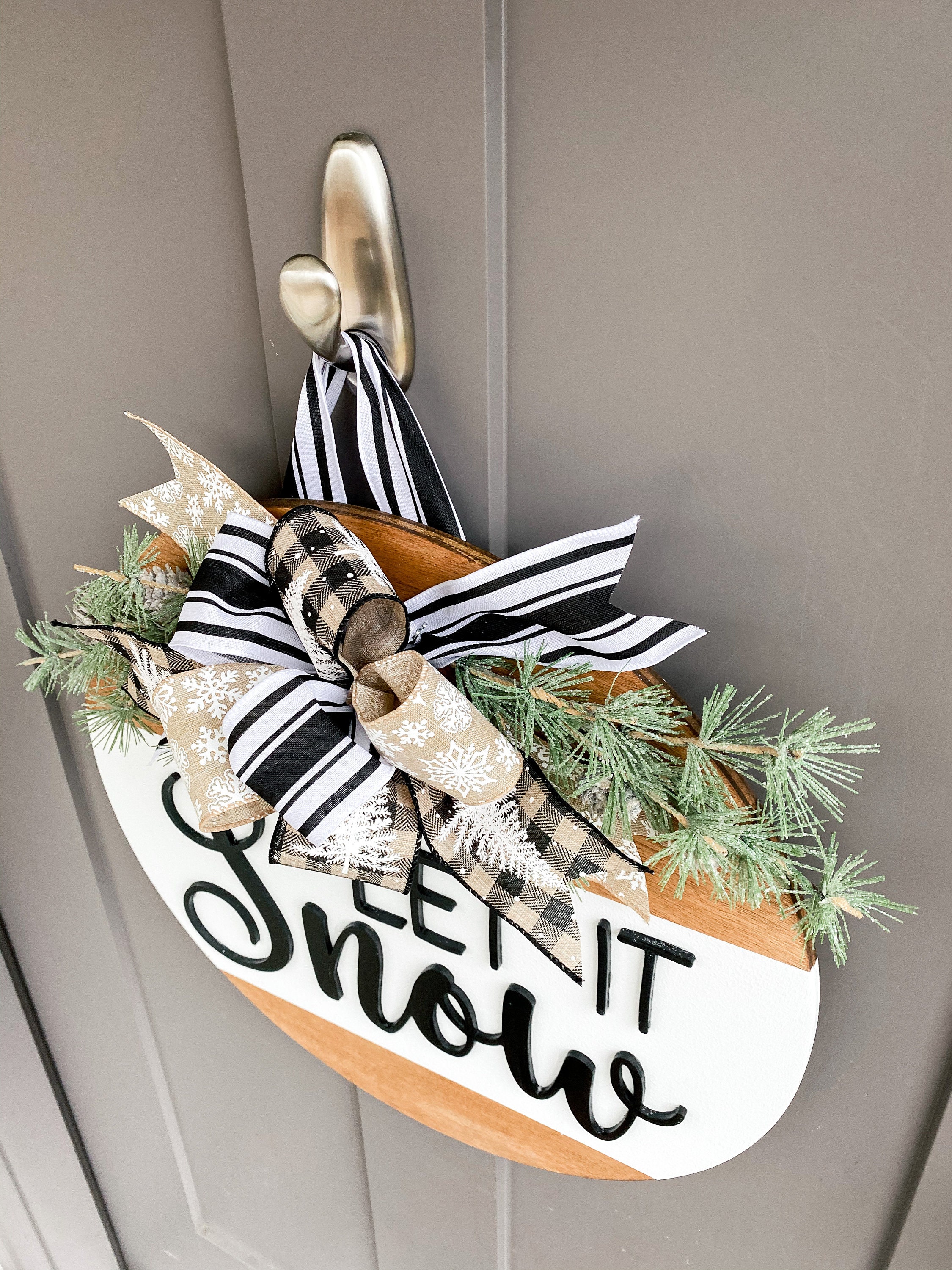 3D | Let It Snow | Front Door Decor | Christmas Wreath | Christmas ...