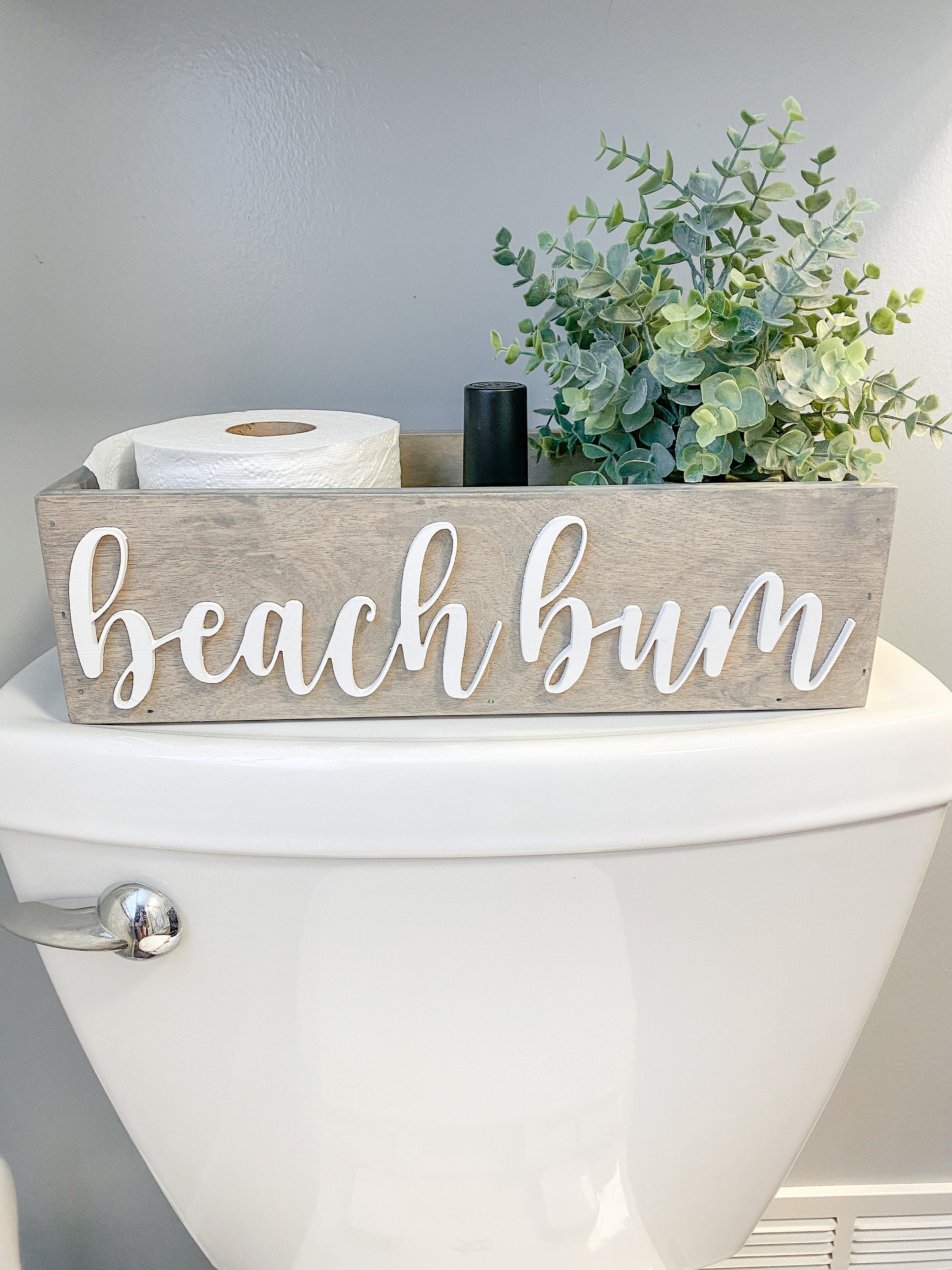 Toilet Paper Storage, Toilet Tank Top, Beach Bum Bathroom, Beach