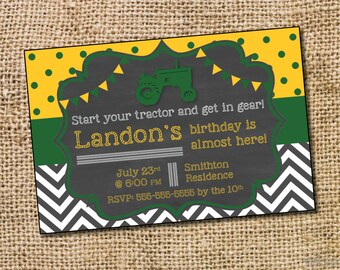 Tractor Birthday Invitation - PRINTABLE