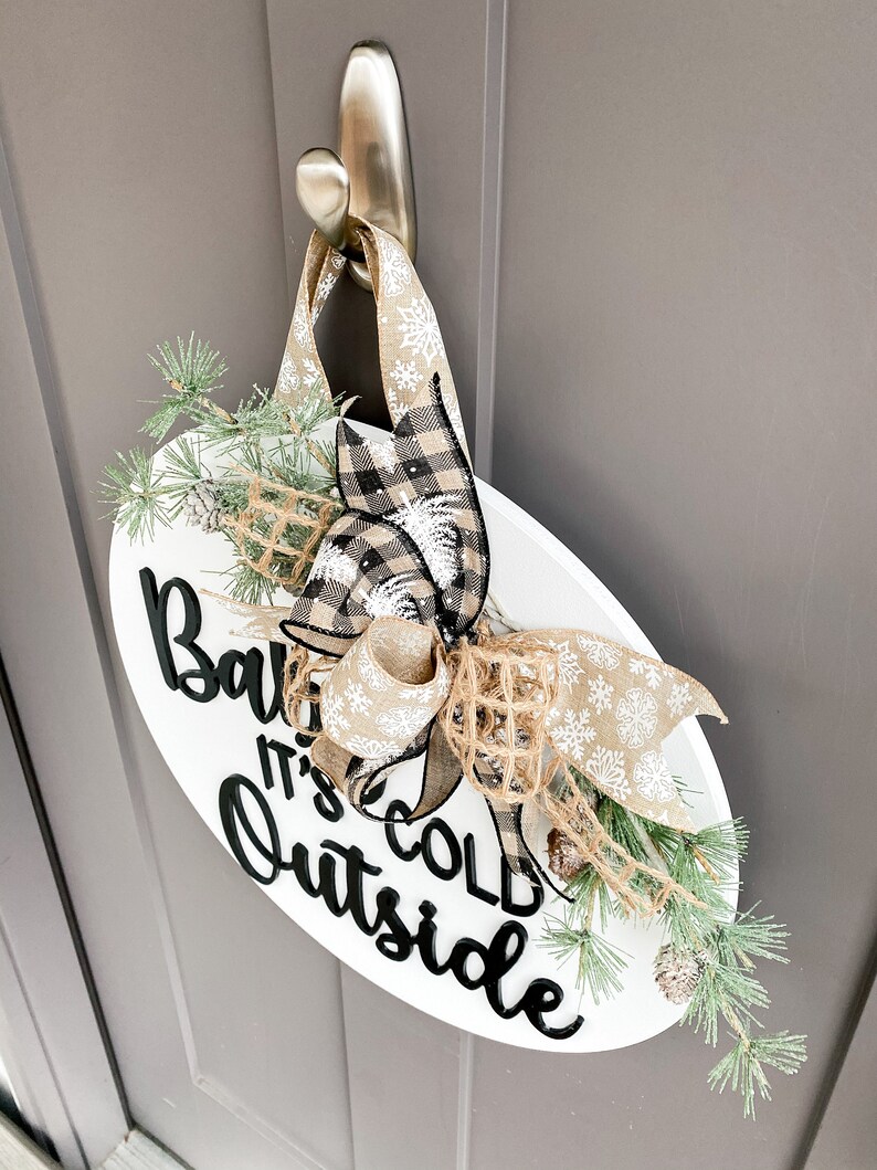 3D Baby Its Cold Outside Front Door Decor Christmas | Etsy