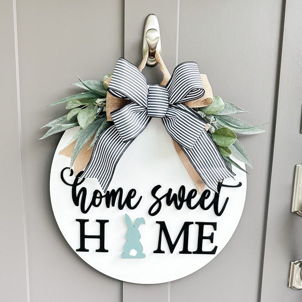 Front Door Decor | Front Door Wreath | Home Sweet Home  | Interchangeable Sign | Front Door Sign | Door Hanger | Housewarming Gift