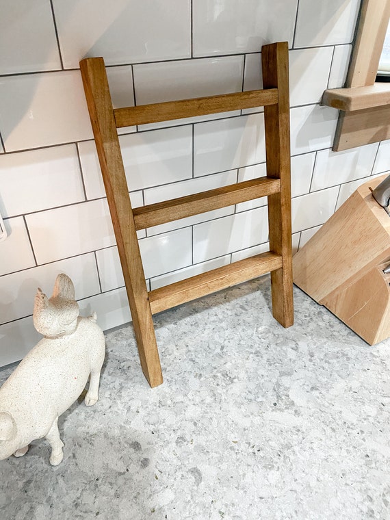 Tea Towel Ladder Mini Ladder Rustic Ladder Farmhouse Decor Mini Tea Towel Holder Kitchen Towel Ladder Etsy