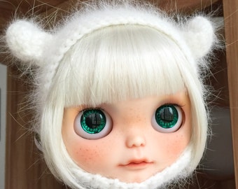 Blythe Hat - Mink cashmere wool hat - Snow white