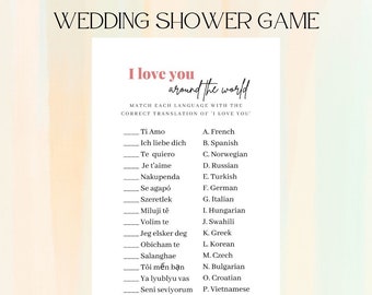 I love you Around the World Wedding Shower Game