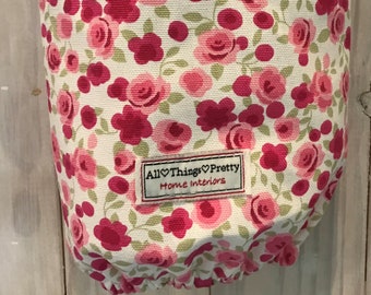 Red AsianOriental Patterned Cotton Fabric Bag Dispenser Tidy Multipurpose - Discreet Sanitary Product Holder etc...