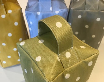 Doorstops - Dotty Spotty Designs - Matt Oilcloth Fabrics - Home/Garden. Various sizes. Unfilled.