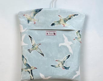 Wasdoektas met haringen: meeuwen. Schoonvegen. Kwaliteit pvc-stof.