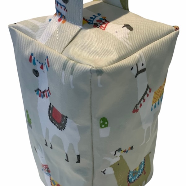 Doorstops - Funky Alpacas in quality wipeable matt oilcloth fabric. Various sizes. Unfilled.