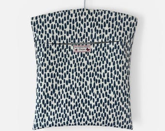 Peg Bag - Oilcloth 'Pebble Dash Indigo’' made in Quality Matt Oilcloth fabric. Strong & Sturdy.
