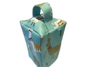 Doorstops made in Funky Alpacas quality wipeable matt oilcloth fabric. Various sizes.