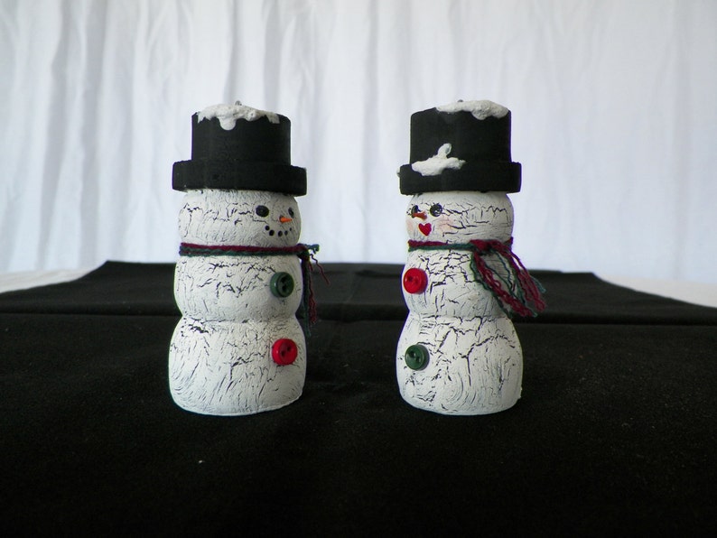 Hand painted Snowman couple