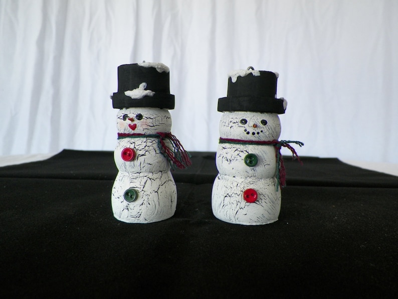 Hand painted Snowman couple