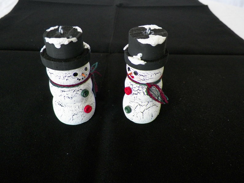 Hand painted Snowman couple