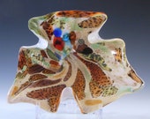Vetro Artistico Veneziano Murano Silver Leaf Cream Glass Bowl
