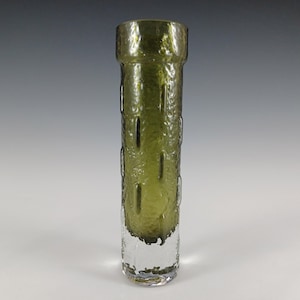 Riihimaki #1461 Riihimaen Tamara Aladin Green Textured Glass Vase