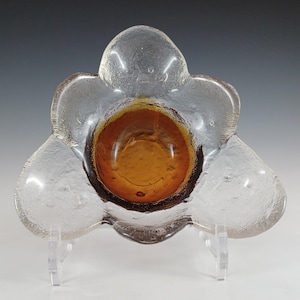 Bol Humppila en Verre Texturé Marron par Pertti Santalahti