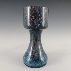 Scandinavian Style Bubbly Blue Opal Cased Glass Vase