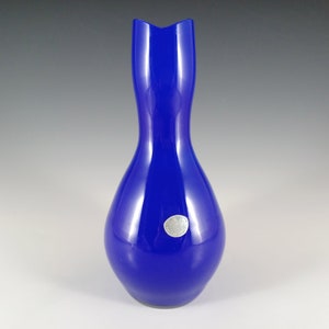 Scandinavian / Swedish Blue Opal Cased Glass Vintage Vase