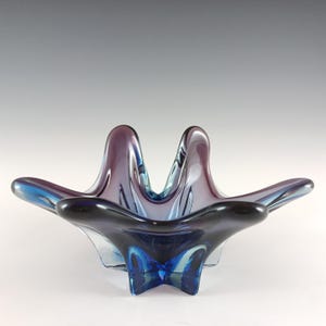 Cristallo Venezia CCC Murano Purple & Blue Sommerso Glass Bowl