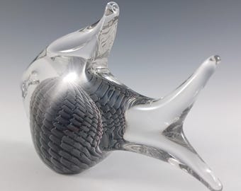 SIGNED & LABELLED FM Konstglas / Marcolin Fumato Glass Fish - Etsy