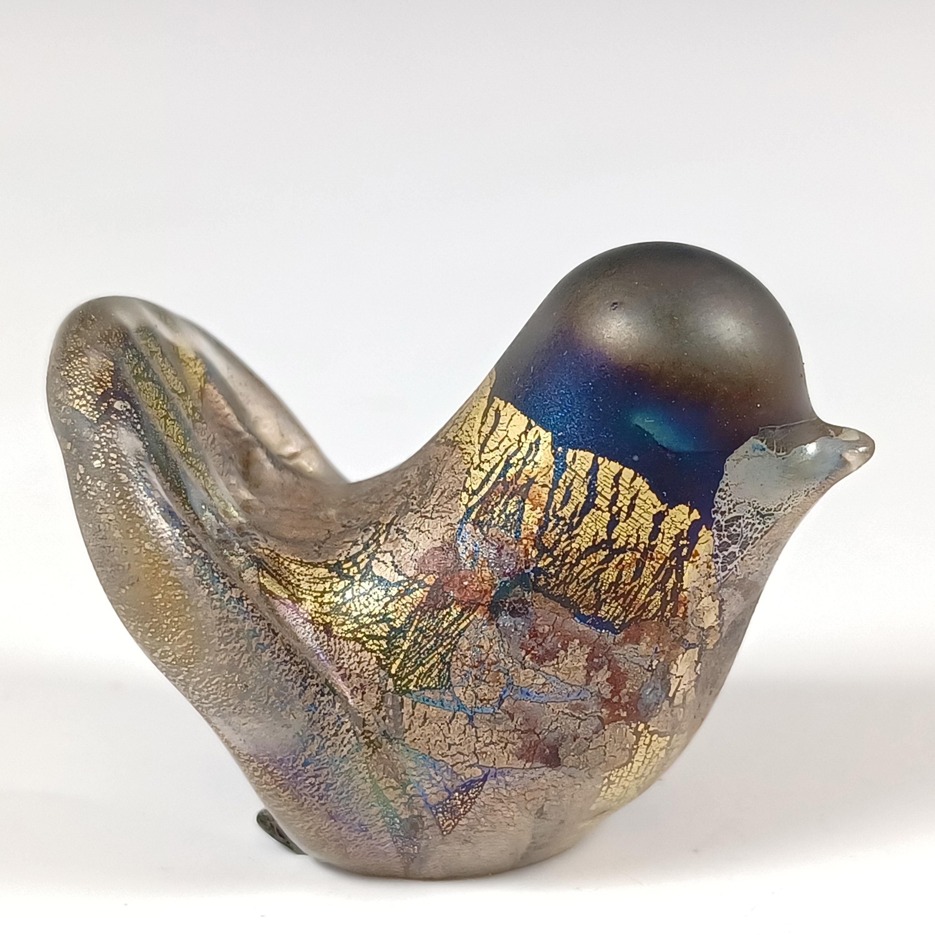 Isle of Wight Glass ガラス LABELLED Isle of Wight Studio / 'azurene Black' Glass Bird