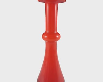 ヴィンテージ ピルグリムグラス クランベリーリブ付きピッチャー花瓶