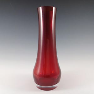Riihimaki / Riihimaen Lasi Oy Finnish Red Scandinavian Glass Vase