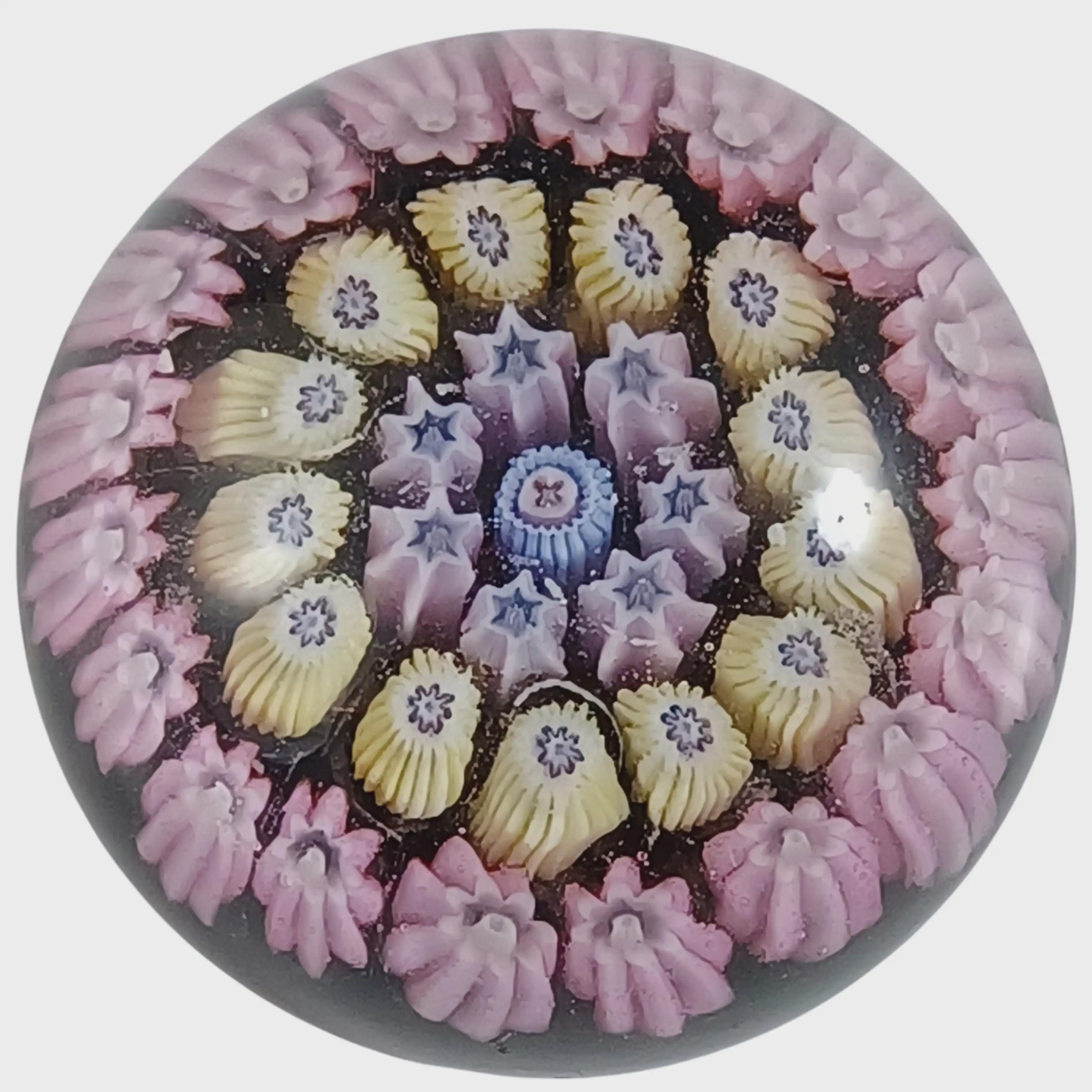 Perthshire #PP3 Purple Glass Early Miniature Millefiori Paperweight