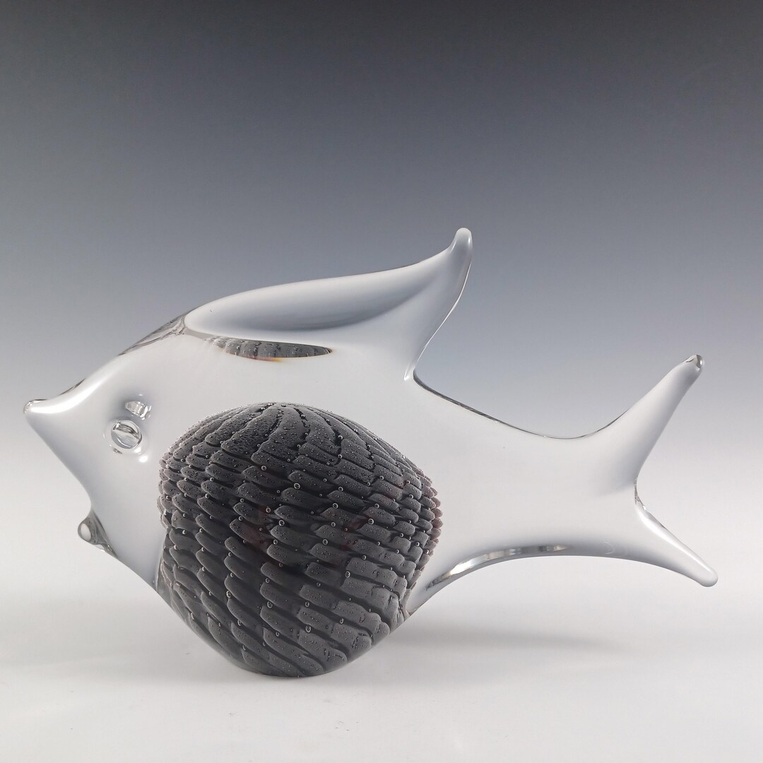 FM KONSTGLAS ガラスの魚オブジェ サイン＆ラベル入り FM Konstglas / Marcolin Fumato ガラスの魚