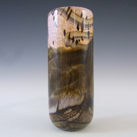 Signed Gozo Maltese Sandy Brown Glass Seashell Vase Etsy